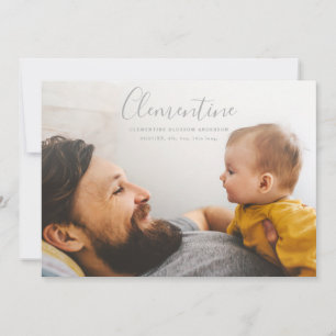 Faire-part Nom de script moderne photo poka point naissance