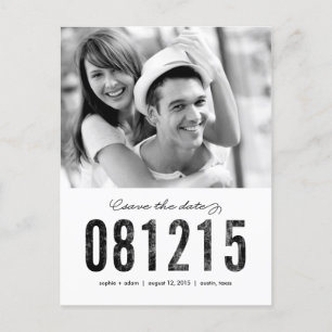 Faire-part NOMBRES Enregistrer La Date Carte Postale
