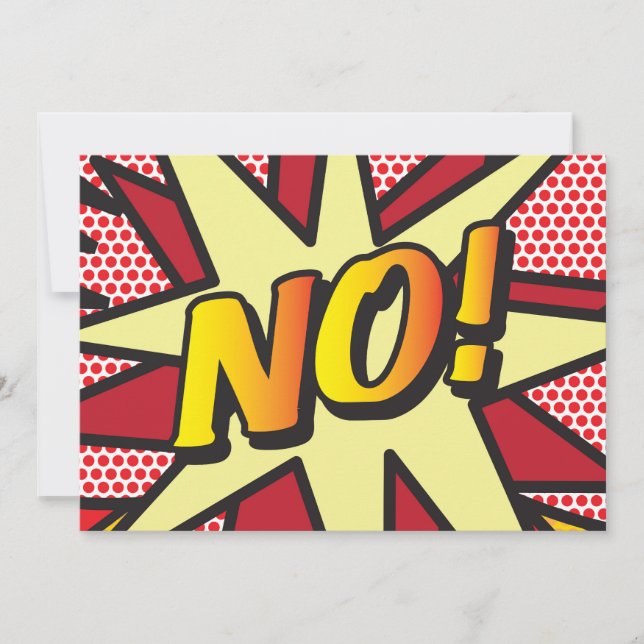 Faire-part NON Votre Message Bulle de Parole Amusant Rétro Ba (Devant)