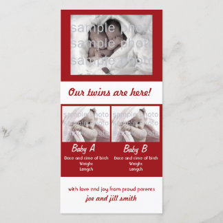 Faire-part Nos jumeaux sont là !