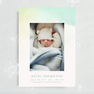 Faire-part notre arc-en-ciel photo frontière bébé naissance b