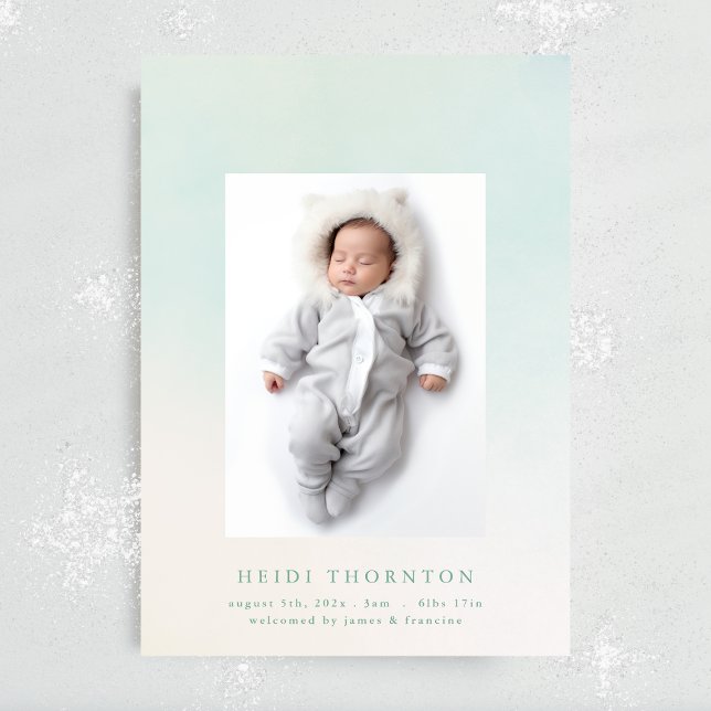 Faire-part notre arc-en-ciel photo frontière bébé naissance b (Créateur téléchargé)