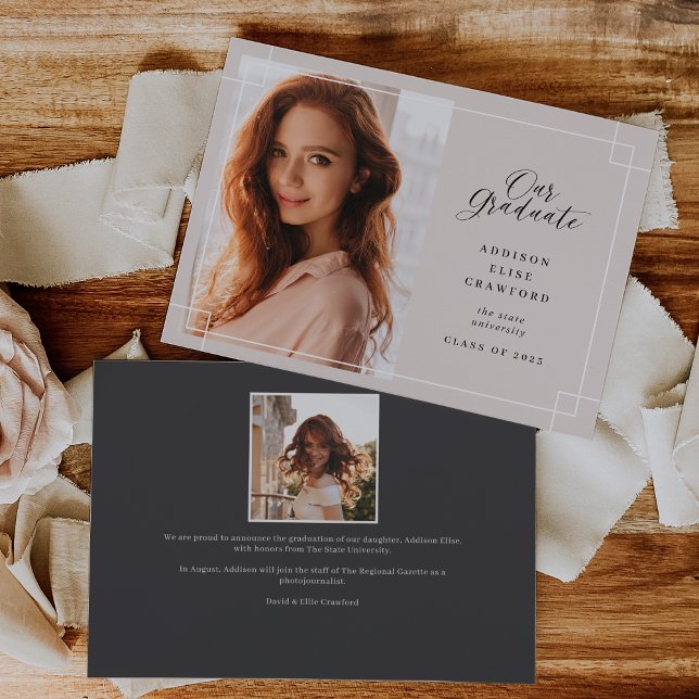 Faire-part Notre diplômé | Diplôme photo (Créateur téléchargé)