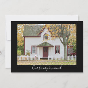 Faire-part Notre Famille A Déménagé Custom House Photo Black