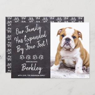 Faire-part Notre famille élargie par quatre pieds Nouveau chi