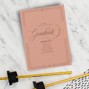 Faire-part Notre Graduate Classic Script Teracotta Graduation