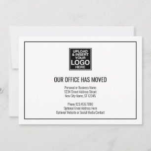 Faire-part Notre nouvelle adresse avec le logo de l'entrepris