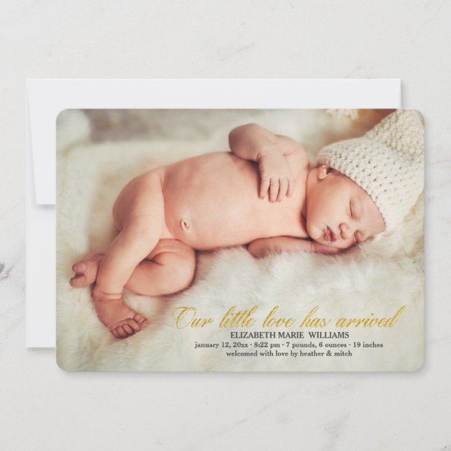 Faire-part Notre Petit Amour Est Arrivé Photo Naissance Annon (Devant)