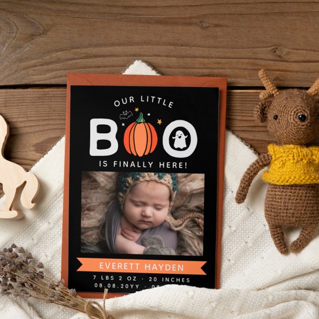 Faire-part Notre petit Boo enfin là Bébé Halloween (Créateur téléchargé)