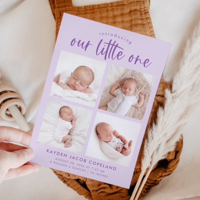 Faire-part Notre petite Lilac naissance multi photo (Créateur téléchargé)