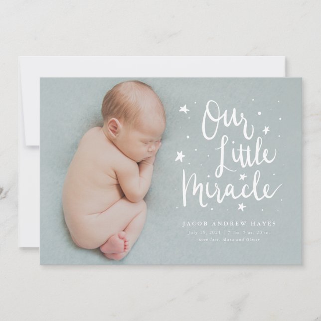 Faire-part Notre petite naissance miracle (Devant)