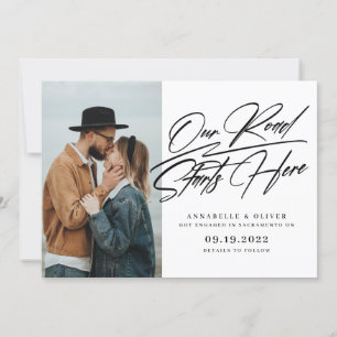 Faire-part Notre route commence ici Fiançailles photo