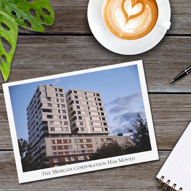 Faire-part Notre Société A Déplacé Bâtiment Personnalisé Phot (Créateur téléchargé)