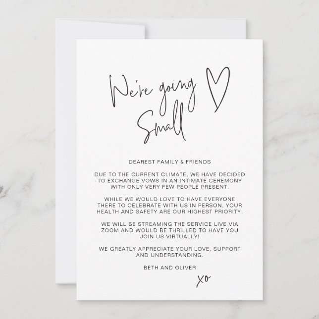 Faire-part Nous allons petit Script de police réduit  (Devant)