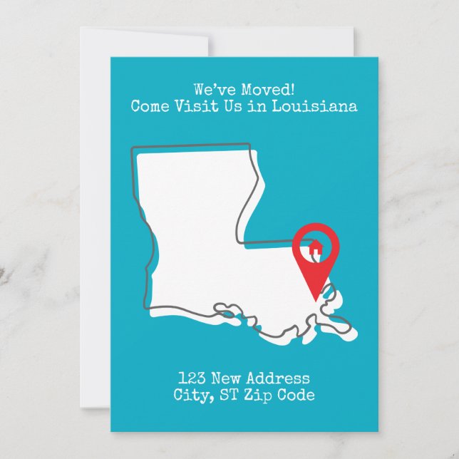 Faire-part Nous avons bougé ! Venez nous rendre visite en Lou (Devant)