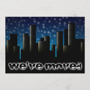 Faire-part nous avons déménagé annonce de paysage urbain