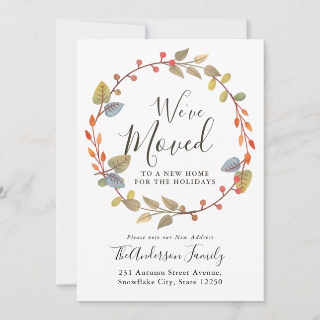 Faire-part Nous avons déménagé Automne Automne Vacances Wreat (Devant)