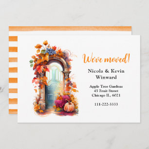 Faire-part Nous avons déménagé Automne Leaves Porte