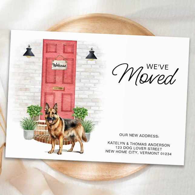 Faire-part Nous avons déménagé berger allemand Door Dog roux  (Créateur téléchargé)