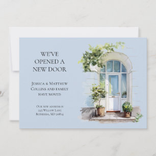 Faire-part Nous avons déménagé Bleu Aquarelle Nouvelle adress