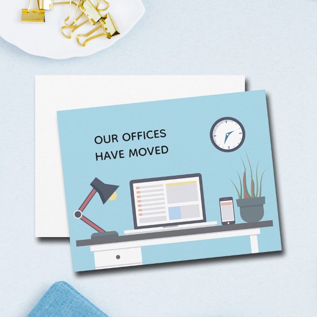 Faire-part Nous avons déménagé Bureaux Moderne Changement d'a (Créateur téléchargé)
