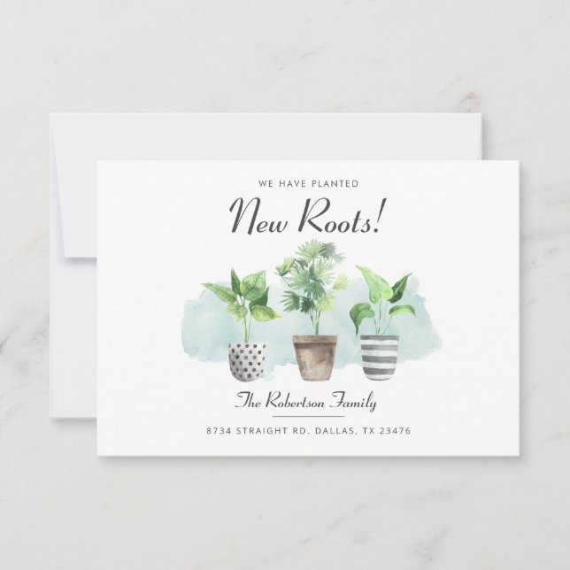 Faire-part Nous avons déménagé de nouvelles racines botanique (Devant)