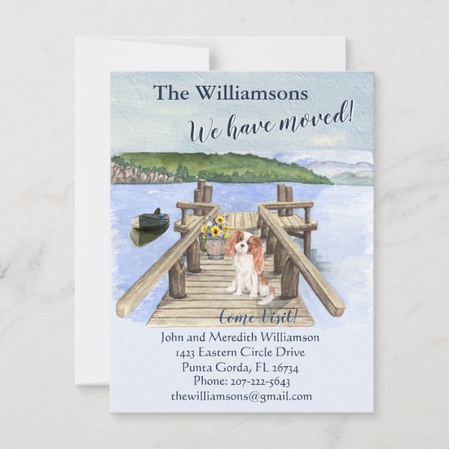 Faire-part Nous avons déménagé Dog Lake Boat Mountain Dock Mo (Devant)