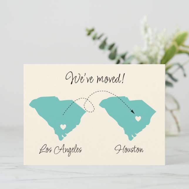 Faire-part Nous avons déménagé ! État à État  Annonce deux SC (Debout devant)