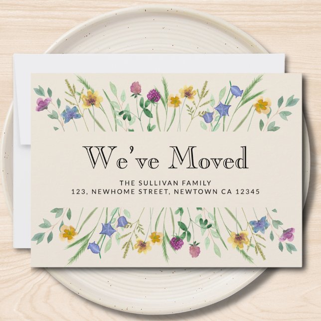 Faire-part Nous avons déménagé Floral Moving (Créateur téléchargé)