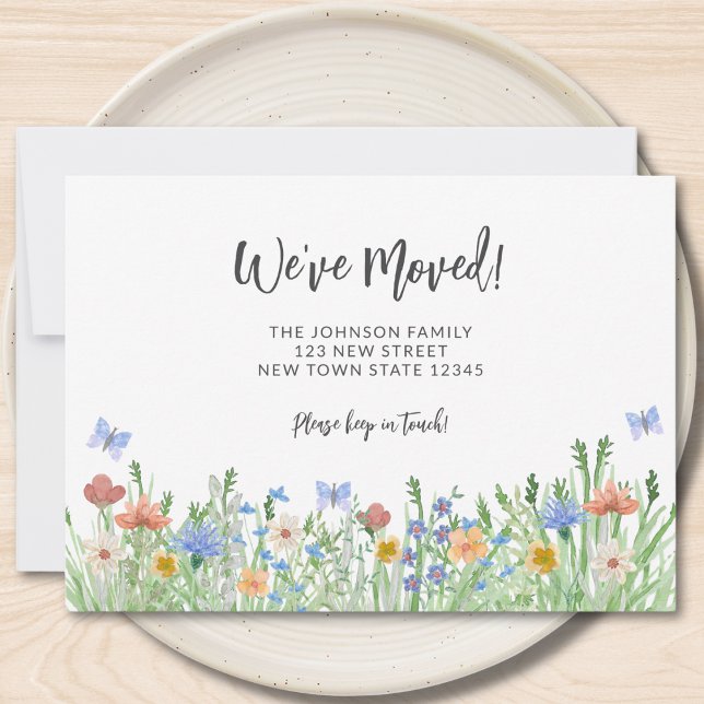 Faire-part Nous avons déménagé Floral Moving (Créateur téléchargé)