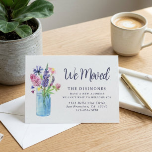 Faire-part Nous avons déménagé Floral Nouvelle Adresse Déména