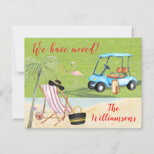 Faire-part Nous avons déménagé Golf Beach Budget FLAT Move