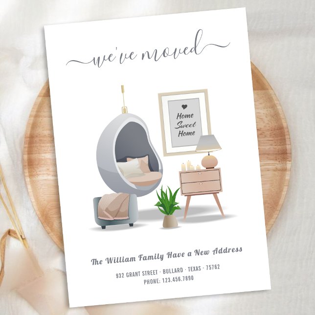 Faire-part Nous Avons Déménagé l Nettoyage Aquarelle Changeme (Créateur téléchargé)