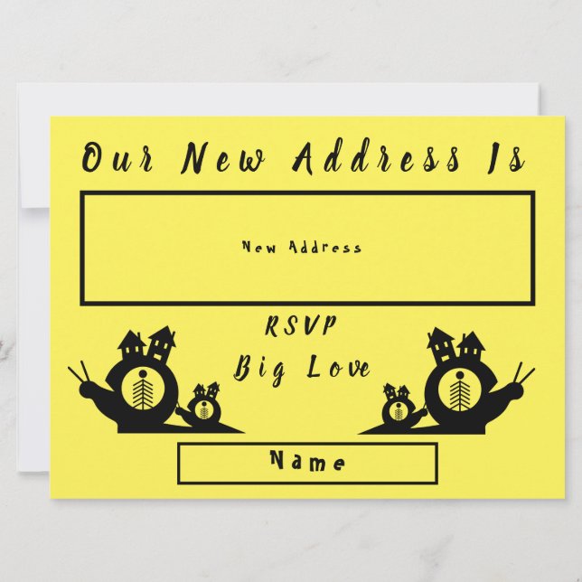 Faire-part Nous Avons Déménagé La Maison De L'Escargot Déména (Dos)