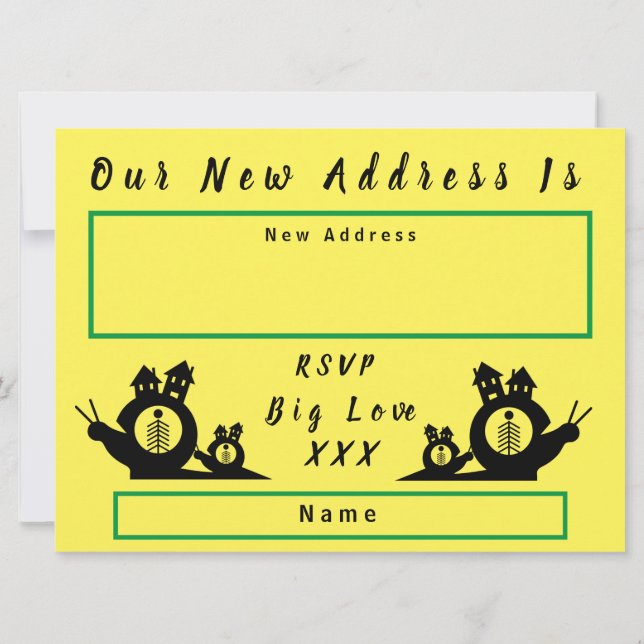 Faire-part Nous Avons Déménagé La Maison De L'Escargot Déména (Dos)
