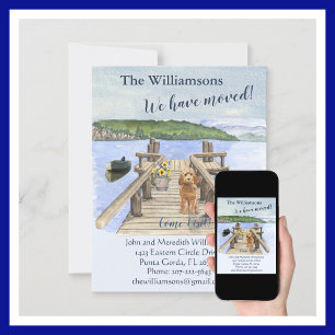 Faire-part Nous avons déménagé Lake Boat Mountain Dock Move