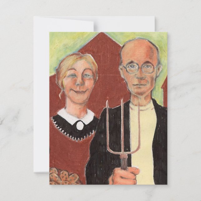 Faire-part Nous avons déménagé le ranch gothique américain Fa (Devant)