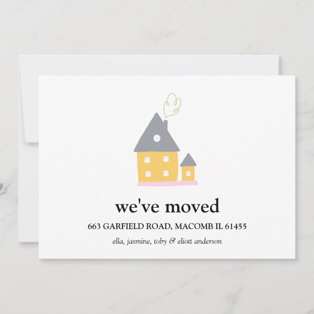 Faire-part Nous avons déménagé Maison Pas de photo Changement (Devant)
