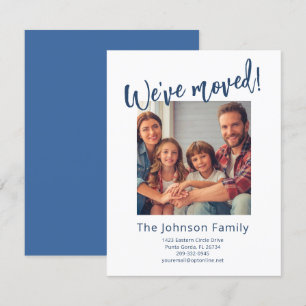 Faire-part Nous avons déménagé Moderne Stylish Family Photo B