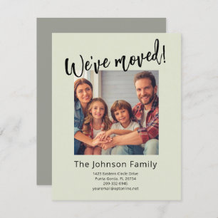 Faire-part Nous avons déménagé Moderne Stylish Family Photo B