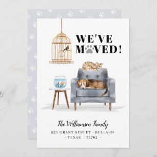 Faire-part Nous avons déménagé Nouveau Home Chien & Chat Slee