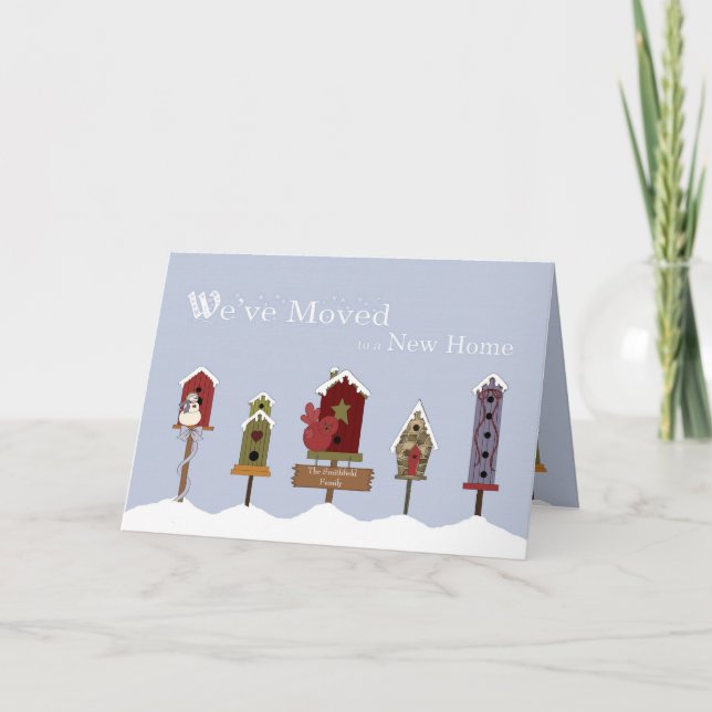 Faire-part Nous avons déménagé / Nouvelle adresse Birdhouses  (Devant)