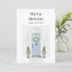 Faire-part Nous avons déménagé Nouvelle Maison Aquarelle Bleu