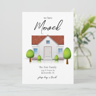 Faire-part Nous Avons Déménagé Nouvelle Maison Simple Minimal