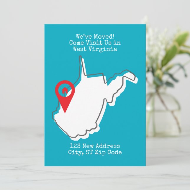 Faire-part Nous avons déménagé ! Venez nous rendre visite en  (Debout devant)