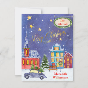 Faire-part Nous avons déménagé Village de Noël Flat Move