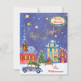 Faire-part Nous avons déménagé Village de Noël Flat Move