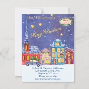 Faire-part Nous avons déménagé Village de Noël Flat Move
