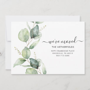 Faire-part Nous avons déménagé Watercolor Eucalyptus Annonce