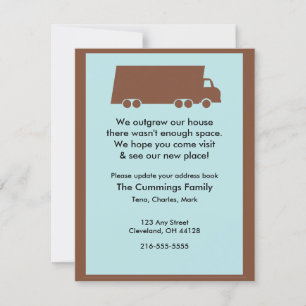 Faire-part Nous Avons Dépassé Notre Maison En Mouvement